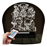 Luminária Led 3d | One Piece Turma 16 Cores + Controle