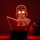 Luminária Led 3d Mini Dark Vader - Star Wars - Abajur