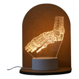 Luminária Led 3d Ossos Do Pé - Abajur De Mesa