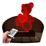 Luminária Led 3d Ursinho Urso | 16 Cores+controle5
