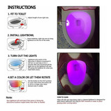 Luminária Led 8 Cores Com Sensor Para Vaso Sanitário