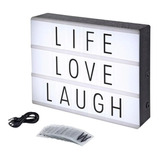 Luminária Light Box A4 + 96 Letras Slides + Cartela Extra