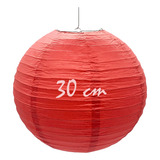 Luminária Oriental Japonesa Chinesa Vermelho 30cm Papel Seda