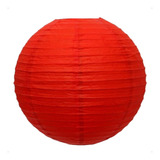 Luminária Oriental Japonesa Papel Vermelha 40cm