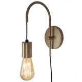 Luminária Parede Arandela Abajur Interruptor Moderno Bronze