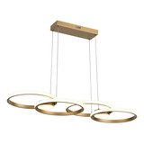 Luminária Pendente Anéis Led Moderno Sala Mesa De Jantar 48w Cor Dourado 110v/220v