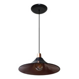 Luminaria Pendente Chapéu Preto Com Cobre - Ideal Para Mesa De Jantar, Mesa De Bilhar, Sinuca - 110v/220v