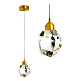 Luminária Pendente Pedra De Cristal K-9 Led Bivolt 3000k Cor Dourado 110v/220v