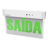 Luminária Placa Saída Luz De Emergência 1w 30lm Bivolt 6000k Cor Verde-branco