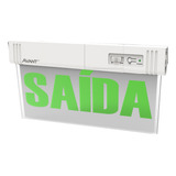Luminária Placa Saída Luz De Emergência Bivolt 30lm 6000k 1w Cor Verde-branco