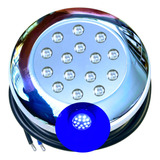 Luminária Refletor Led Piscina 12v Ip68 18w Luz Azul 1/2 Pol