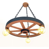 Luminária Roda De Carroça 3 Bocal 65 Cm Diâmetro 110/220 V