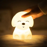 Luminaria Silicone Touch Abajur Led Colorido Recarregavel Usb Criança Lampada Quarto Luuk Young W16 Cor Da Cúpula Branco Cachorrinho