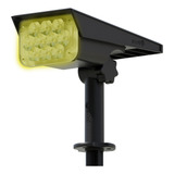 Luminária Solar Refletor Espeto Jardim Led Branco Quente 12h