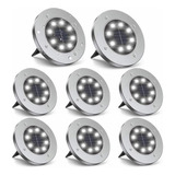 Luminaria Solar Spot Jardim 8 Leds