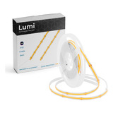 Luminario De Fita Super Micro Led Cob 5m 30w/m 12v Ip20 Alto De Brilho Branco Quente
