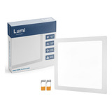 Luminario Painel Super Led Plafon Embutir Quadrado 18w Bivolt Branco Frio Lumi 1ª Linha