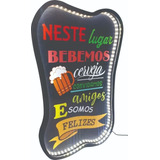 Luminoso Led Letreiro Bar Cerveja Display Amigos Churrasco