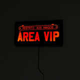 Luminoso Led Placa Área Vip Laranja Restrito Aos Amigos