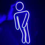 Luminoso Unissex Led Neon Quadro Placa Banheiro Toilet 30cm