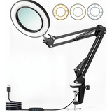 Lupa 8x Bancada Led Ring Light Mesa Manicure Estética