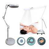 Lupa Articulada Led Estética Luminária Aumento 10x Rodinha