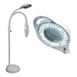 Lupa Aumento Luminária Articulada 120 Leds Tripé Estética 