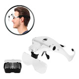 Lupa De Cabeça Oculos Profissional 5 Lentes Aumento Luz Led