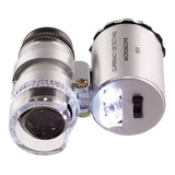 Lupa Mini Microscópio Bolso Com Led E Ultravioleta 60x