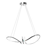 Lustre De Led Pendente Cromado Com