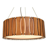 Lustre Luminária Pendente De Madeira Modelo Aracuã