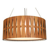 Lustre Luminária Pendente De Madeira Modelo Jacarandá