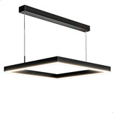 Lustre Luminária Pendente De Teto Moderno Quadrado Led Quarto P/ Recepção Quarto Sala Luz Amarela 3500k