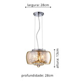 Lustre Pendente Bacia De Cristal 28