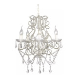 Lustre Pendente Branco 5 Braços Santana De Parnaíba