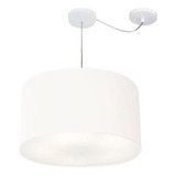 Lustre Pendente Cilíndrico Desvio Branco Mj-4168 Mesa Jantar