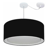 Lustre Pendente Cilíndrico Md-4311 60x30cm Preto - Bivolt