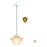 Lustre Pendente Fashion Retrô Vintage Boteco Travessia. Cor Branco Vidro Leitoso 110v/220v