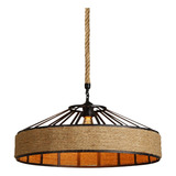 Lustre Pendente Ferro Sisal Corda Design Rústico Decor F3250