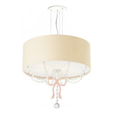 Lustre Pendente Infantil Laço Cúpula Crú 50x15 3e27