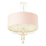 Lustre Pendente Infantil Laço Cúpula Rosa Bebê 50x15 3e27