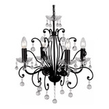 Lustre Pendente Preto 4 Braços Santana