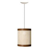 Lustre Pendente Rústico Madeira Telinha Oriental Moderno Cor Luminária Madeira/palha 110/220v