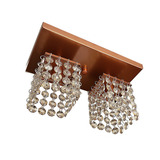 Lustre Pequeno Cubos Acabamento Cobre 2 Leds 