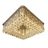 Lustre Plafon Cristal Legítimo Quadrado Cromado 60x60cm