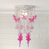 Lustre Plafon Luminária Quarto Bebê Menina Bailarinas Rosa
