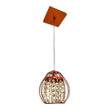 Lustre2 Pendente Aramado Cobre Cristais Champagne 1,5fio