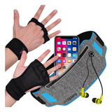 Luva Academia + Pochete Corrida Celular Exercício Treino Fit