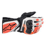 Luva Alpinestars Sp 8 V3 Cor Preto branco vermelho Fluo Tamanho M