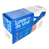 Luva De Vinil Azul Descartável Sem